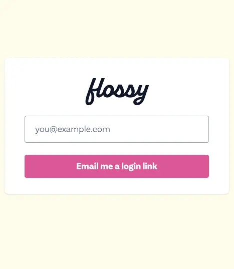Animation showing a login form. The form has an email address field with a submit button. When submitted, a field for the one-time passcode appears with a new submit button.